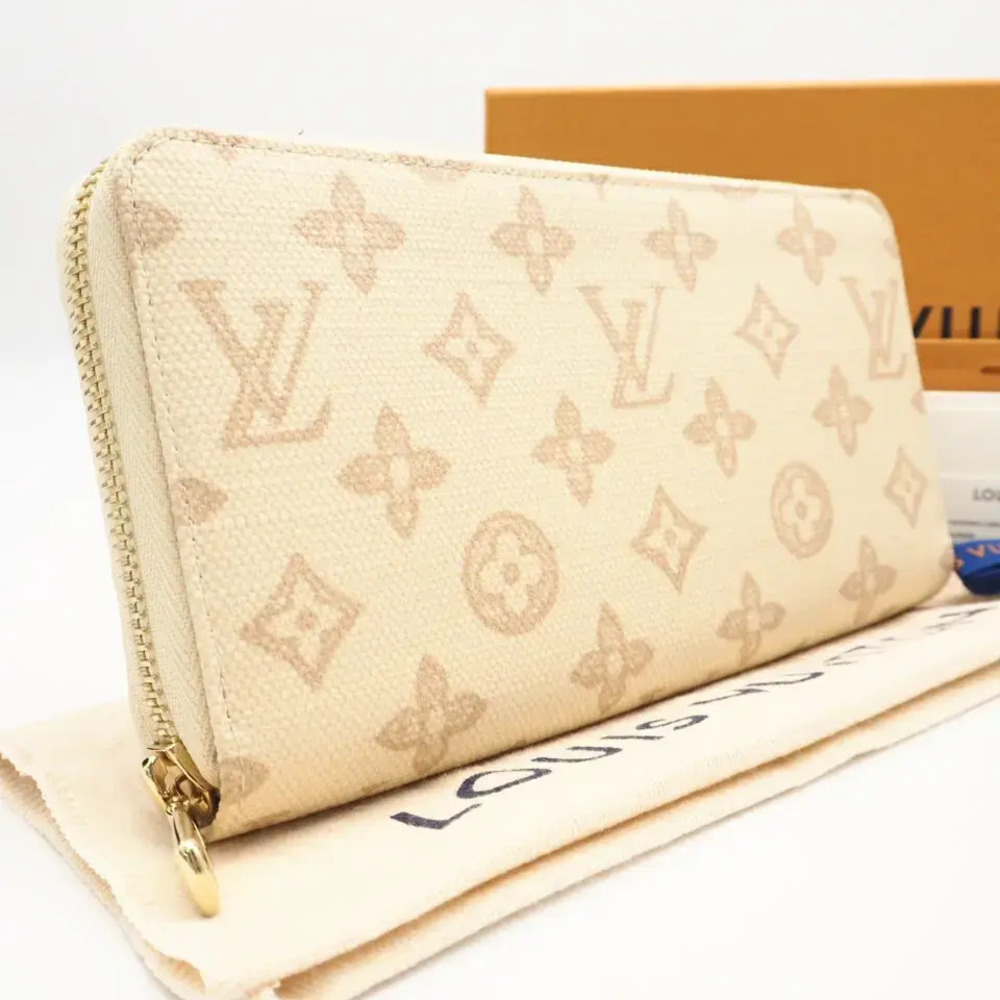 Louis Vuitton Monogram Origin Zippy Wallet Long Canvas Beige Brown